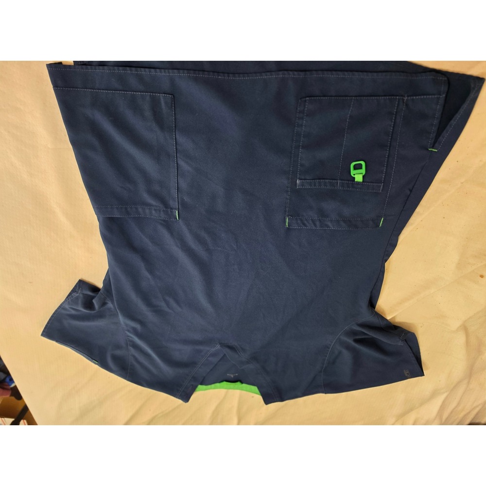 Carharttβ Force Scrub Top Mens Large Navy Blue V-Neck Cross-Flex C12110 Pocket
